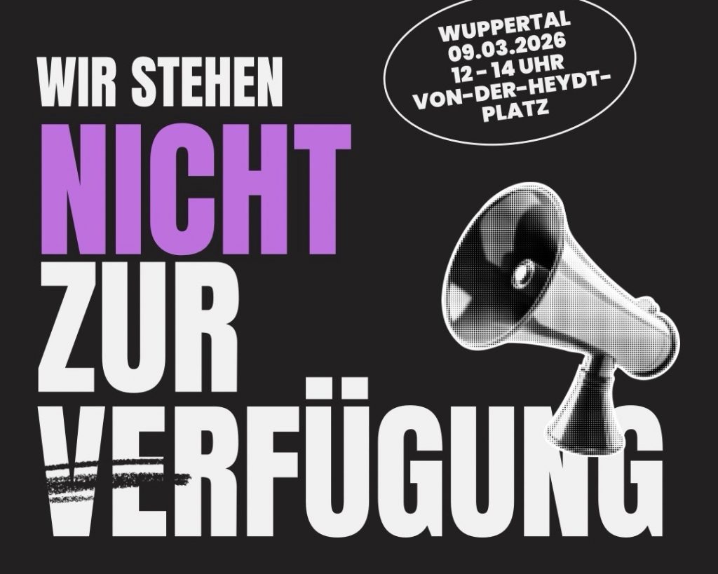 auf einem Plakat steht: "wir stehen nicht zur Verfügung"